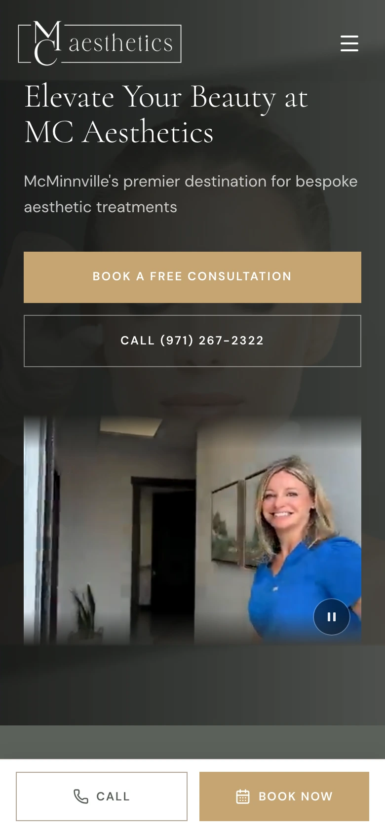 MC Aesthetics mobile website built by Colee Software Services